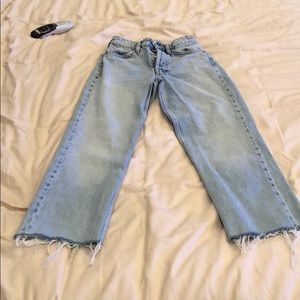 Zara denim straight leg pants
